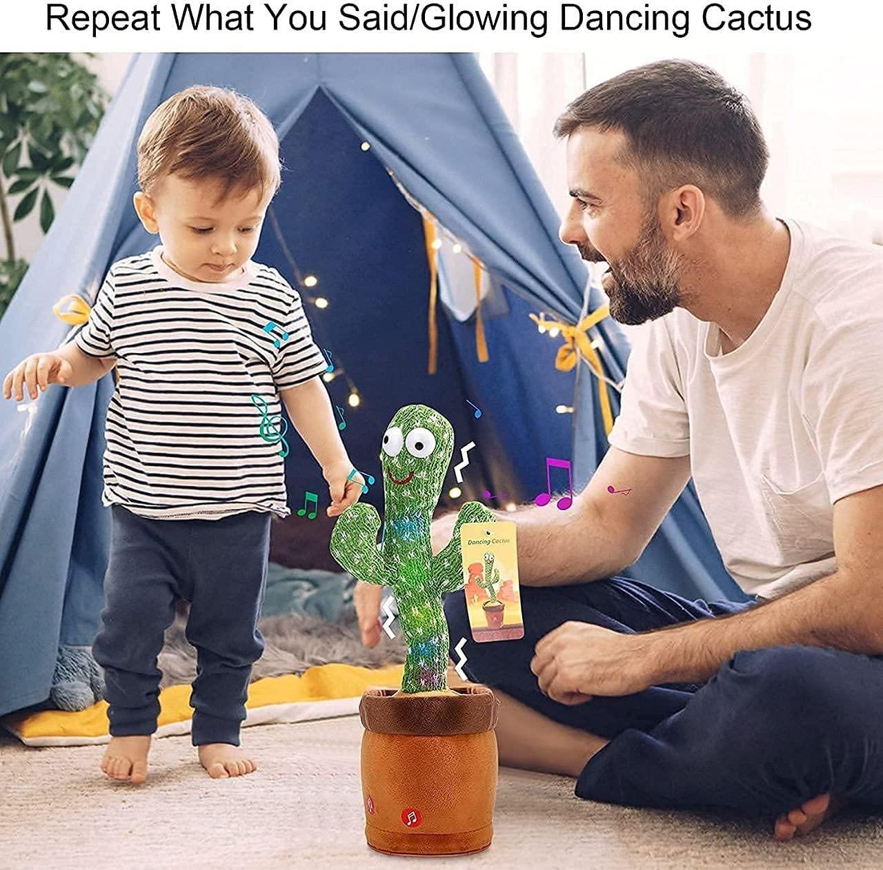 FlamitzStar Interactive Dancing Cactus Toy with Singing, Talking, Recording, USB Charge, Fun Baby Plush Educational Toy Gift for Toddlers Boys Girls - Multicolor - Kids Edition