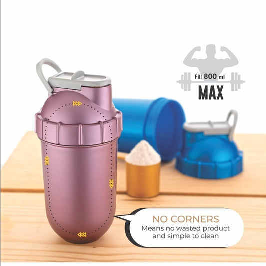 Shaker Bottle - Protein Shaker Cup with Storage Compartments - Leak-proof Workout Shake Bottles with Mixer for Smooth Mixing-500ML