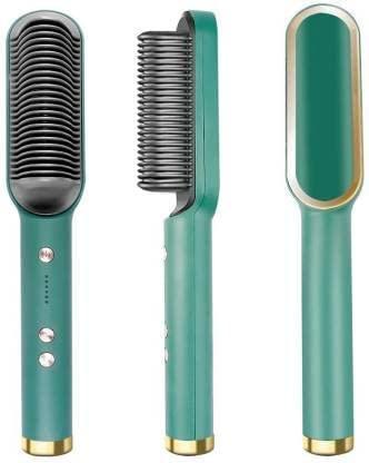 MakeMeeBold Frizz Free Hair Straightener Brush with 73mm Large Paddle Design,Electric Comb for Women,PTC Fast Heat-Up(30s),2 Heat Settings(180°C & 210°C),Auto Shut-Off & 360°