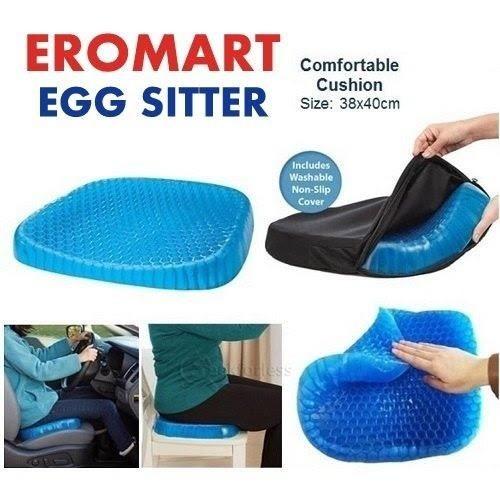 Buyntry Egg Gel Seat Cushion Ergonomic Breathable Design Pressure Relief Sitter Tailbone Pain Sciatica Pain Back Pain Silicon Seater Cushion Chair Pad with Non-Slip Cover
