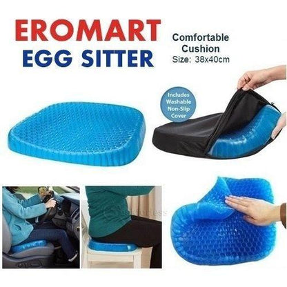 Buyntry Egg Gel Seat Cushion Ergonomic Breathable Design Pressure Relief Sitter Tailbone Pain Sciatica Pain Back Pain Silicon Seater Cushion Chair Pad with Non-Slip Cover