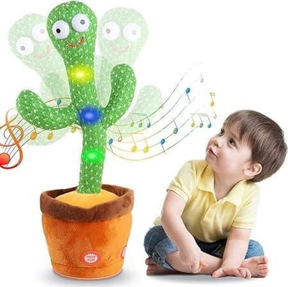 FlamitzStar Interactive Dancing Cactus Toy with Singing, Talking, Recording, USB Charge, Fun Baby Plush Educational Toy Gift for Toddlers Boys Girls - Multicolor - Kids Edition