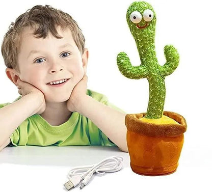 FlamitzStar Interactive Dancing Cactus Toy with Singing, Talking, Recording, USB Charge, Fun Baby Plush Educational Toy Gift for Toddlers Boys Girls - Multicolor - Kids Edition