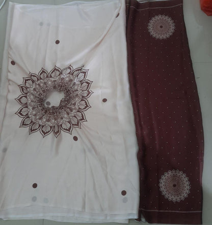 Chandrakala Kerala Kasavu Printed Saree for Women with Unstitched Blouse Piece Indian Wear