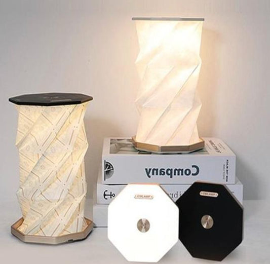 Portable Lamp, Pocket Lamp, Rotating Light,Novelty Folding Lamp, Night Light, Paper Lamp, USB Rechargeable Table Lamp, Outdoor Camping, Creative Gift Home Office Decor for Family Kids