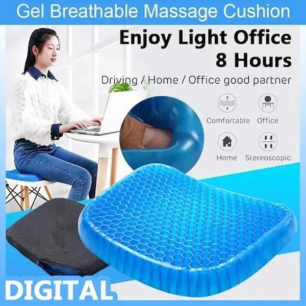 Buyntry Egg Gel Seat Cushion Ergonomic Breathable Design Pressure Relief Sitter Tailbone Pain Sciatica Pain Back Pain Silicon Seater Cushion Chair Pad with Non-Slip Cover