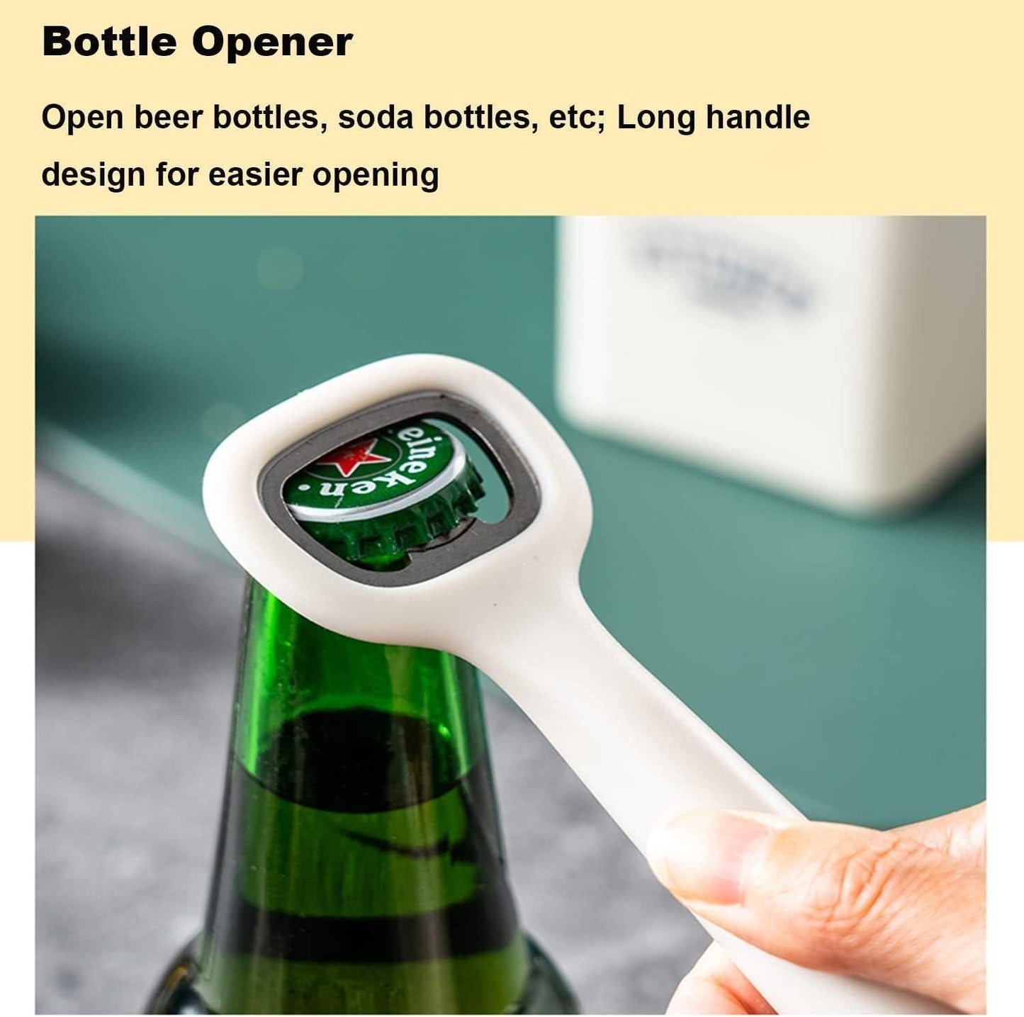 Caraway Kitchen Gadget Set - 5 Piece Kitchen Essentials - Stainless Steel - Includes Can Opener, Pizza Cutter, Garlic Press, Ice Cream Scoop, Vegetable Peeler, and Storage Organizer