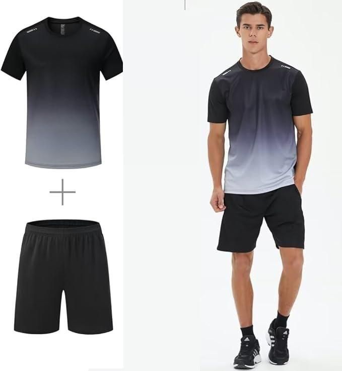 2Pack Men’s Active Quick Dry Crew Neck T Shirts | Athletic Running Gym Workout Short Sleeve Tee Set